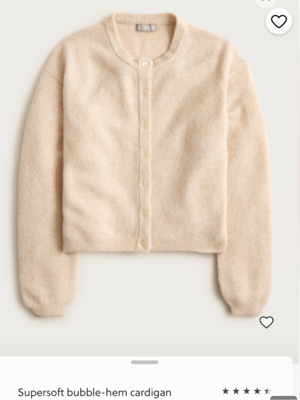 J. Crew Supersoft Bubble-Hem Cardigan